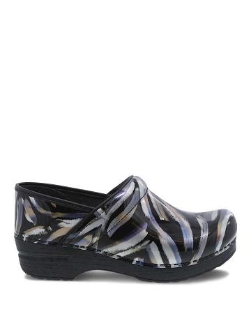 Wide Shoes Dansko Professional Brush Vernis Femme Noir Blanche | FR 357TCE